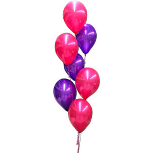 Liquid Metal Purple and Pink Balloon Cluster