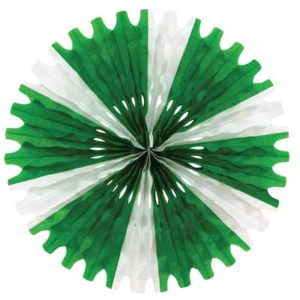 Green White Tissue Fan 25in