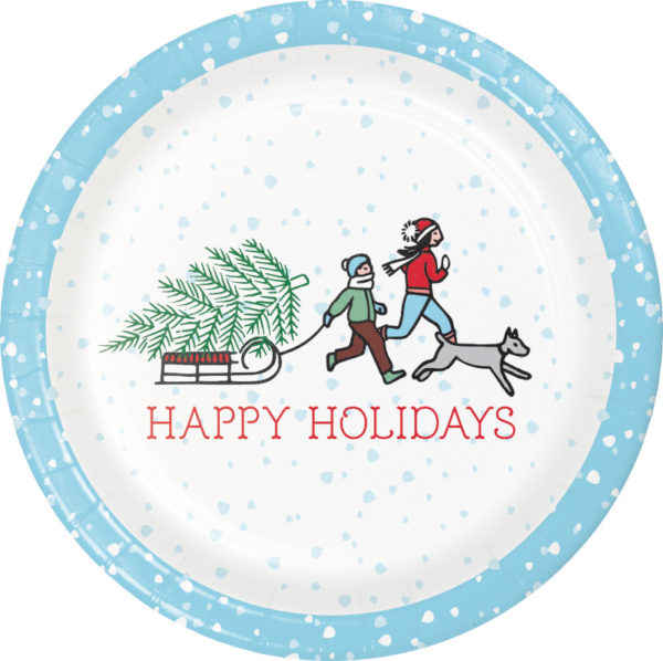 Happy Holidays Paper Plates