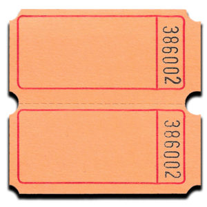 Blank Double Roll Ticket - Orange