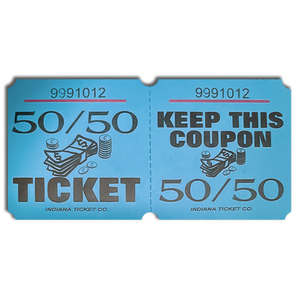 Blue 50/50 Marquee Ticket