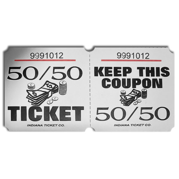 White 50/50 Marquee Ticket
