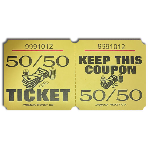 Yellow 50/50 Marquee Ticket